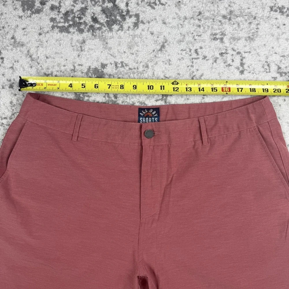 Faherty All Day Shorts Mens 38 Red Swim Trunks Drawstring Stretch Hybrid